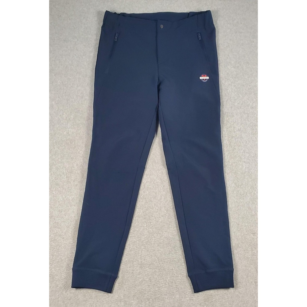 Vuarnet Softshell Jogger Pants Mens XL Blue Ski Elastic Waist Zip Pockets